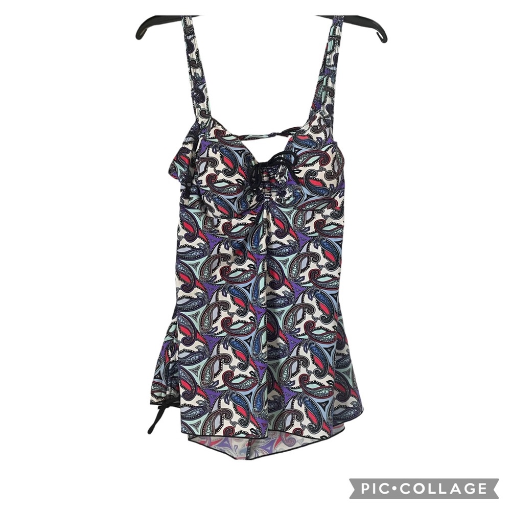 Swim Tankini Top Paisley Size 18